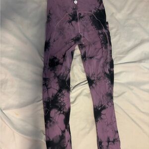 Lululemon Athletica Purple and Black Tie-Dye Align Leggings